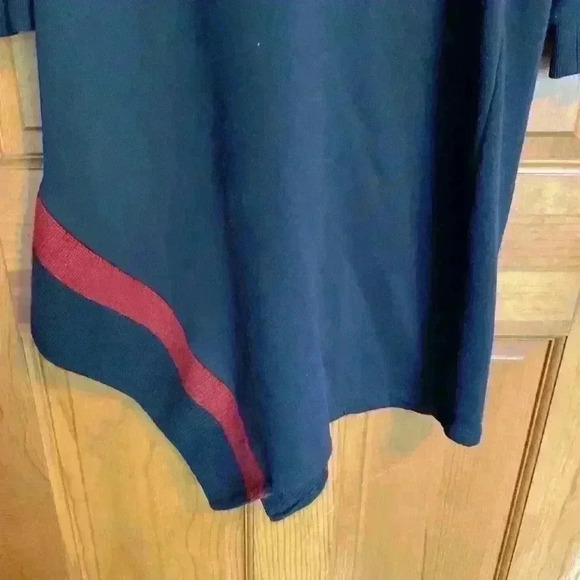 Who What Wear Asymmetrical Sweatshirt Dress Navy Blue with Red Stripe. Size med - Picture 4 of 9